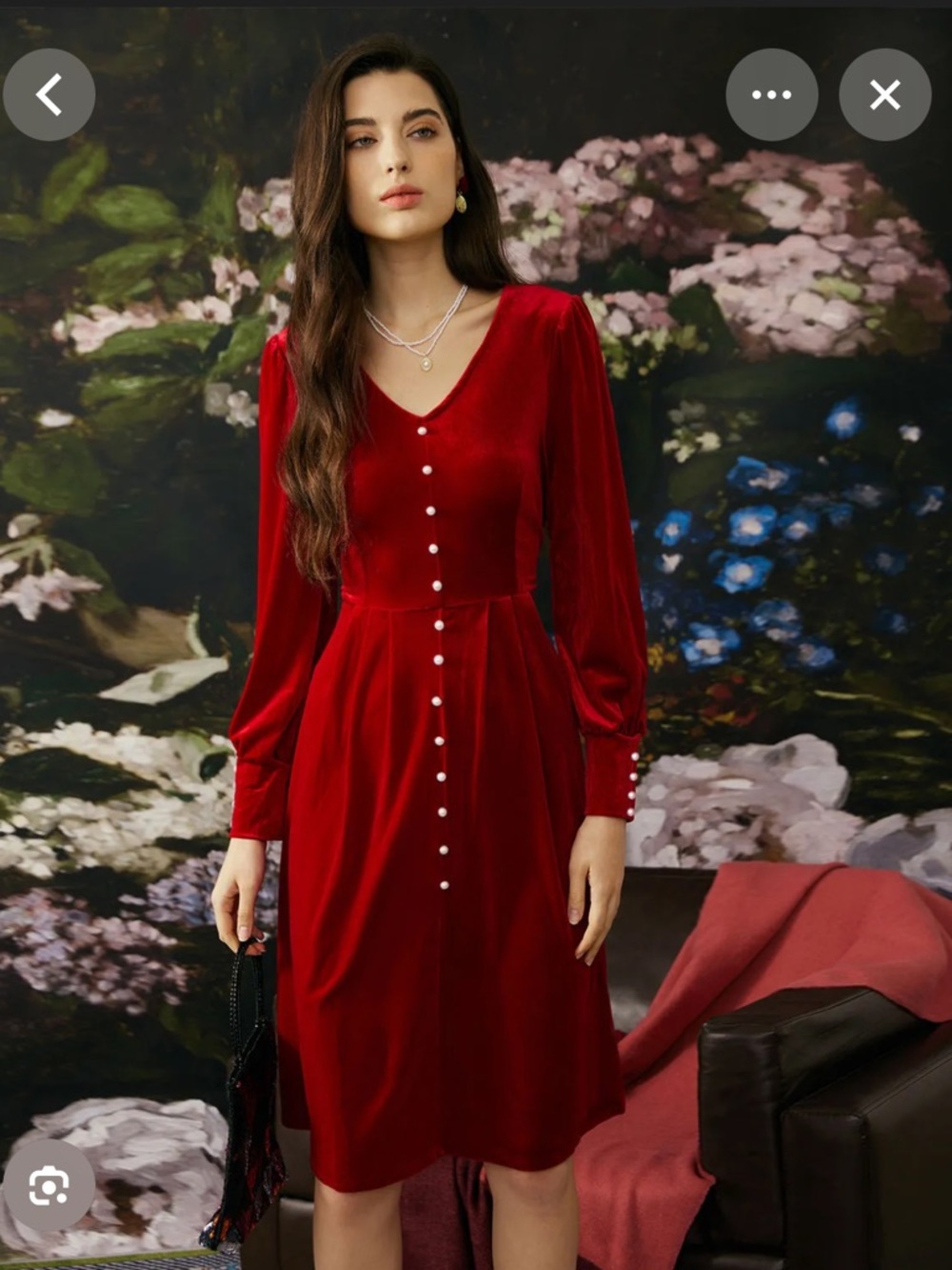 RIHOAS Vibrant Red Long Sleeve Dress